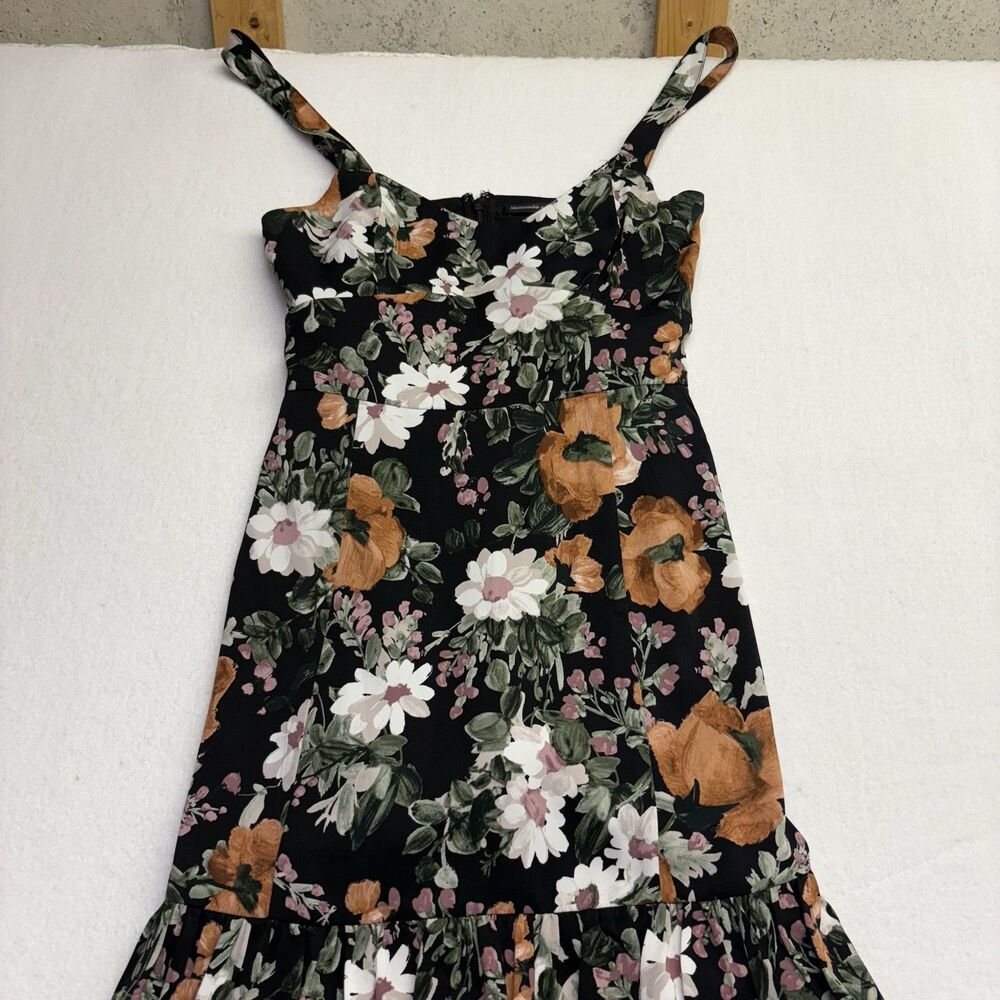 Abercrombie & Fitch Black Floral Ruffled Maxi Dress - Picture 3 of 7
